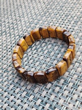Tiger's Eye Stretch Bracelet - Honey Brown Gemstone Unisex
